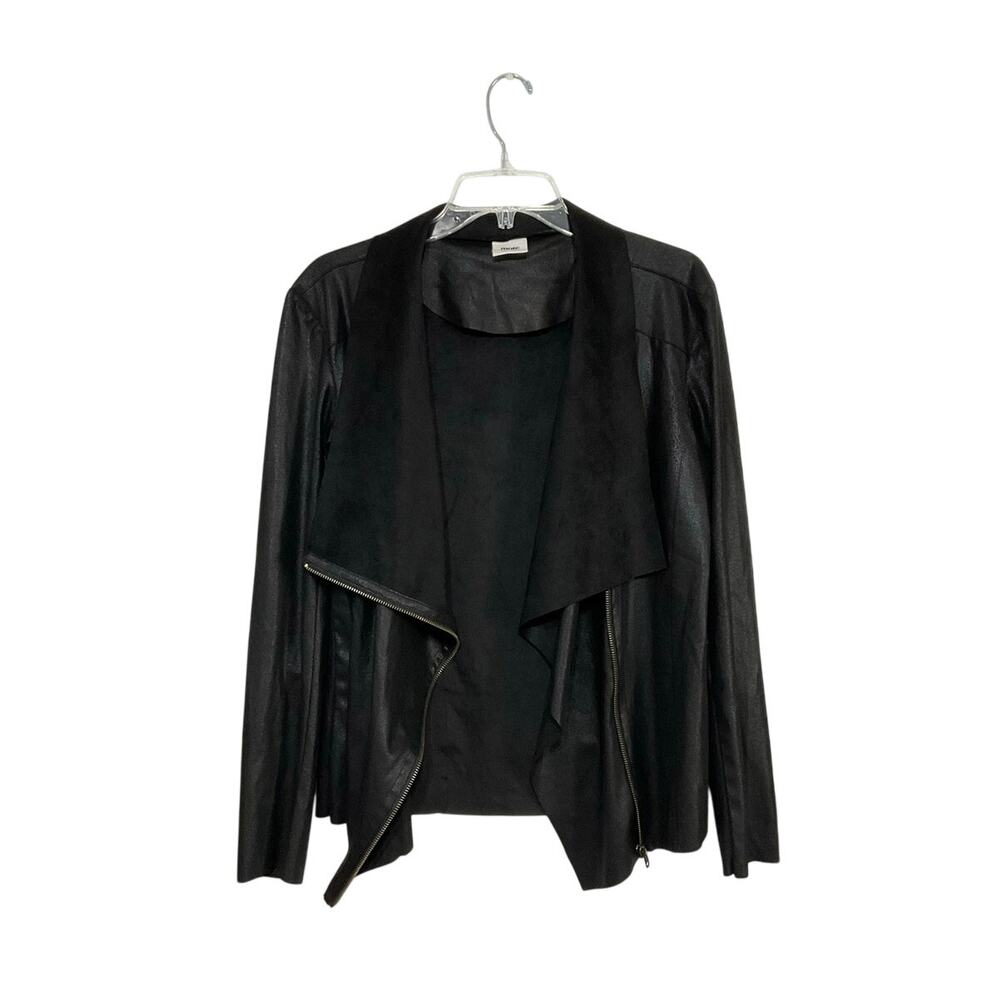 Mote Womens Lightweight Soft Faux Suede Zip Up Drape Moto Jacket Size X-Large